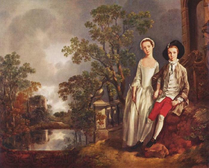 GAINSBOROUGH, Thomas Portrat des Heneage Lloyd und seiner Schwester France oil painting art